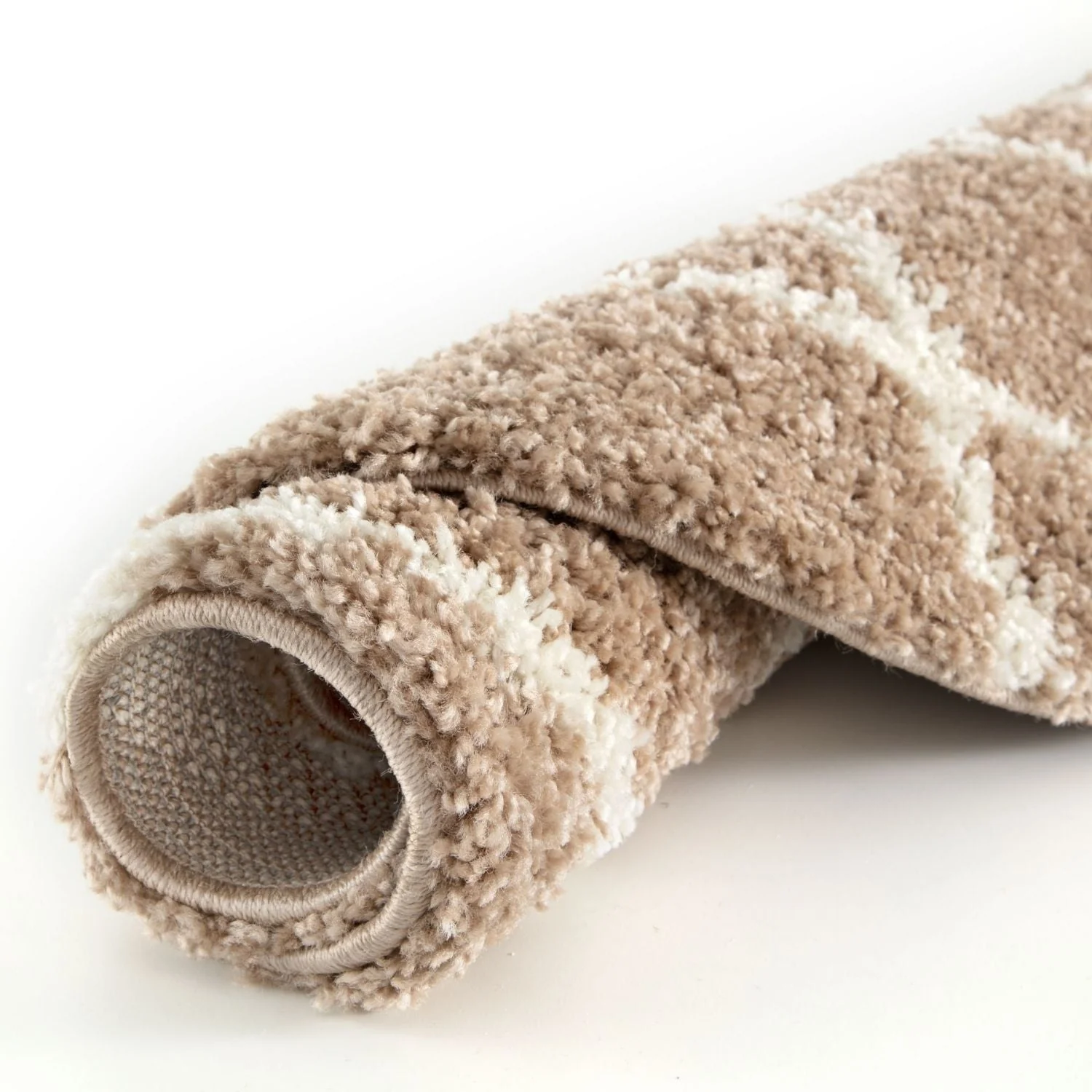 Moroccan Beige Shaggy Rug | 720 - Image 21
