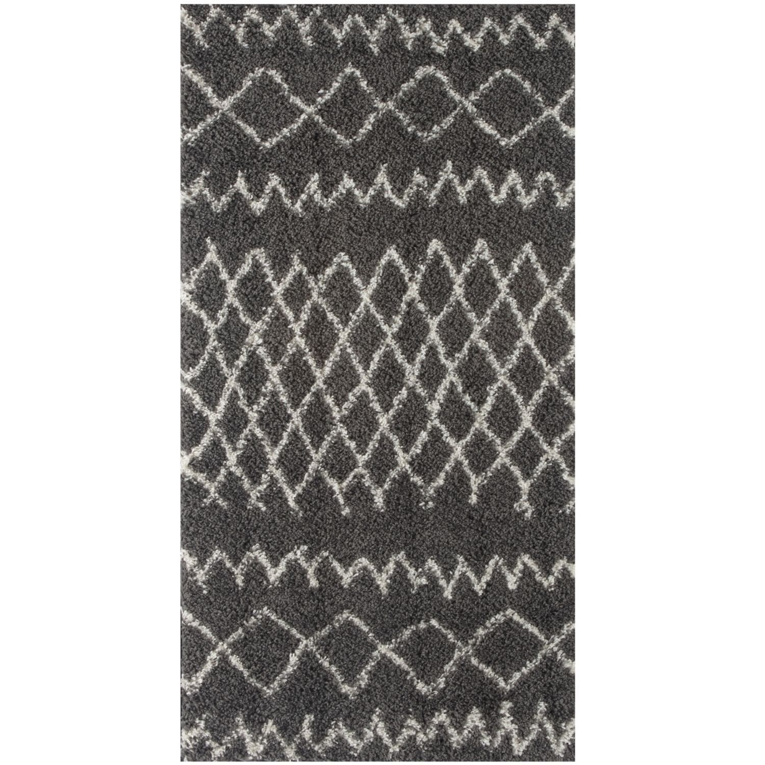 Moroccan Dark Grey Shaggy Rug | 940 - Image 10