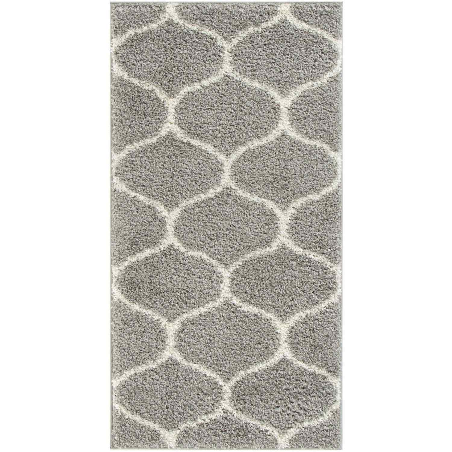 Moroccan Grey Shaggy Rug | 610 - Image 10