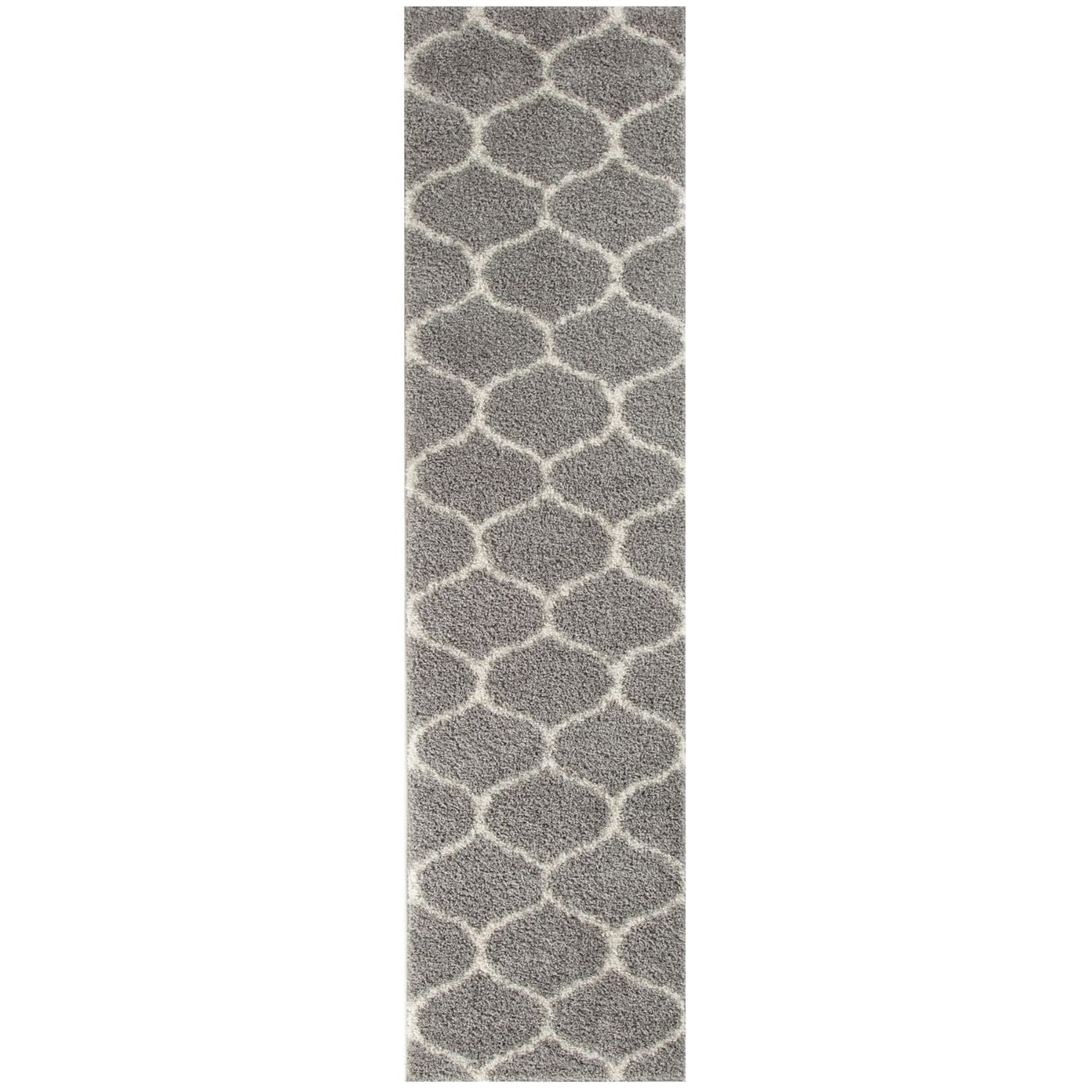 Moroccan Grey Shaggy Rug | 610 - Image 15