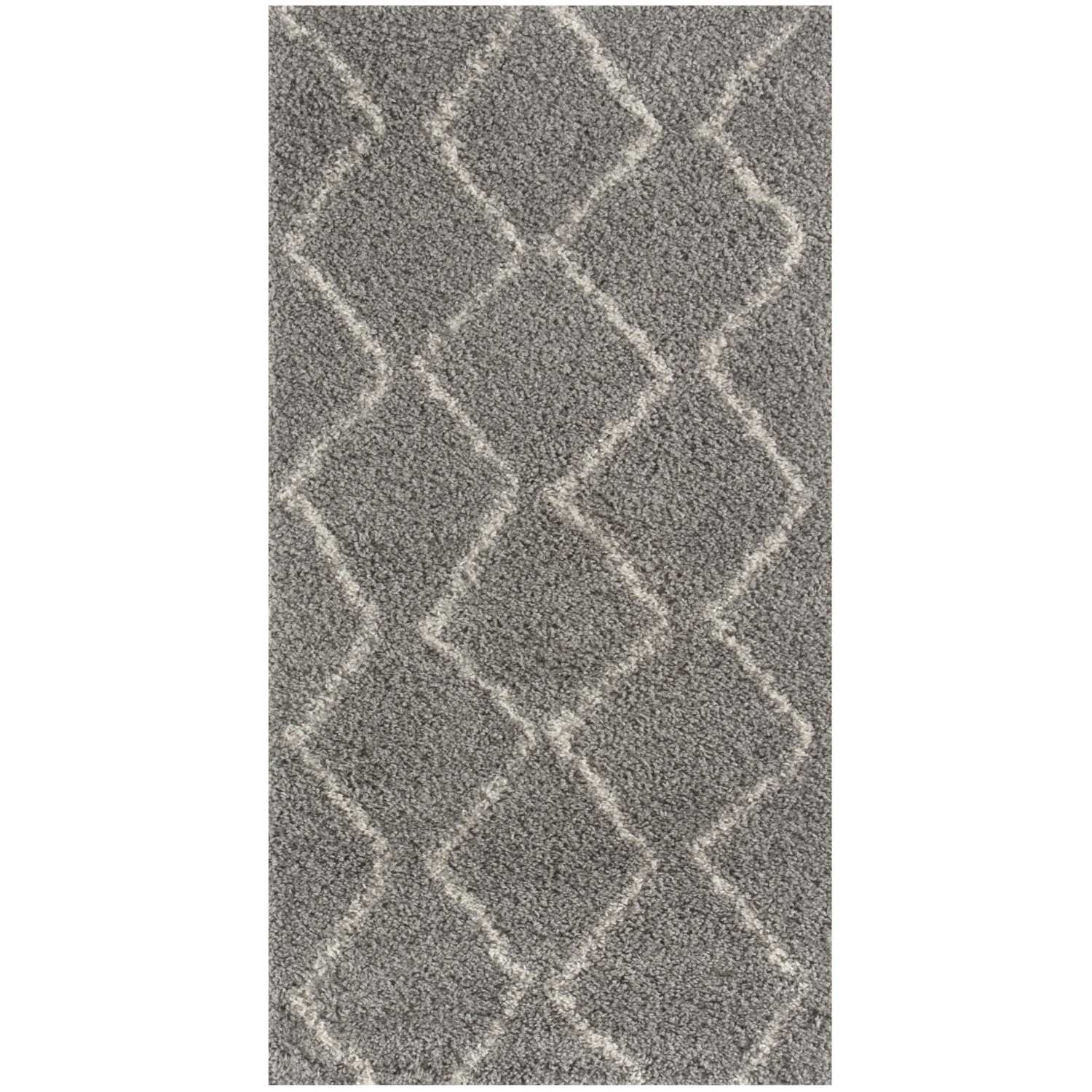 Moroccan Grey Shaggy Rug | 810 - Image 11