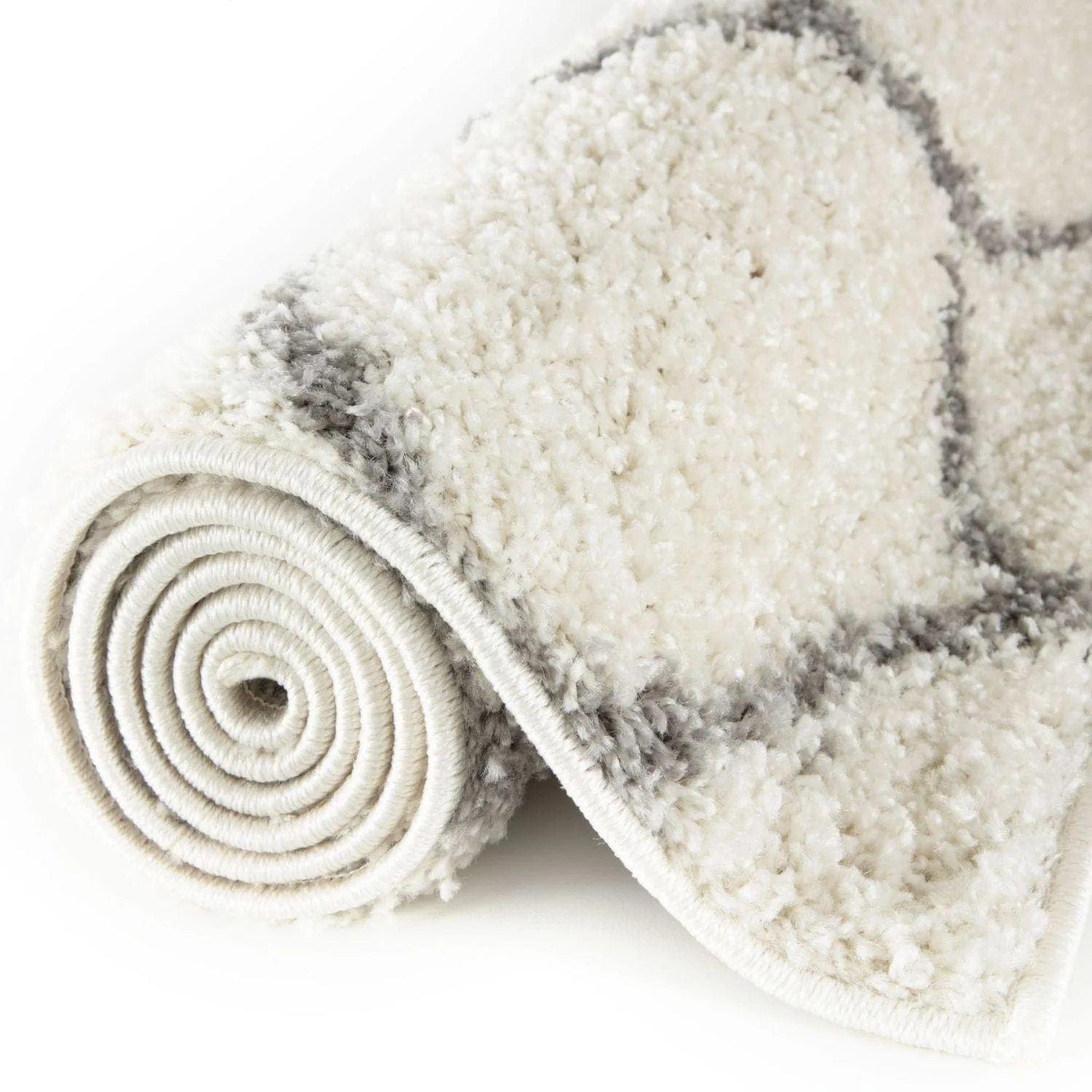 Moroccan Ivory Shaggy Rug | 600 - Image 4