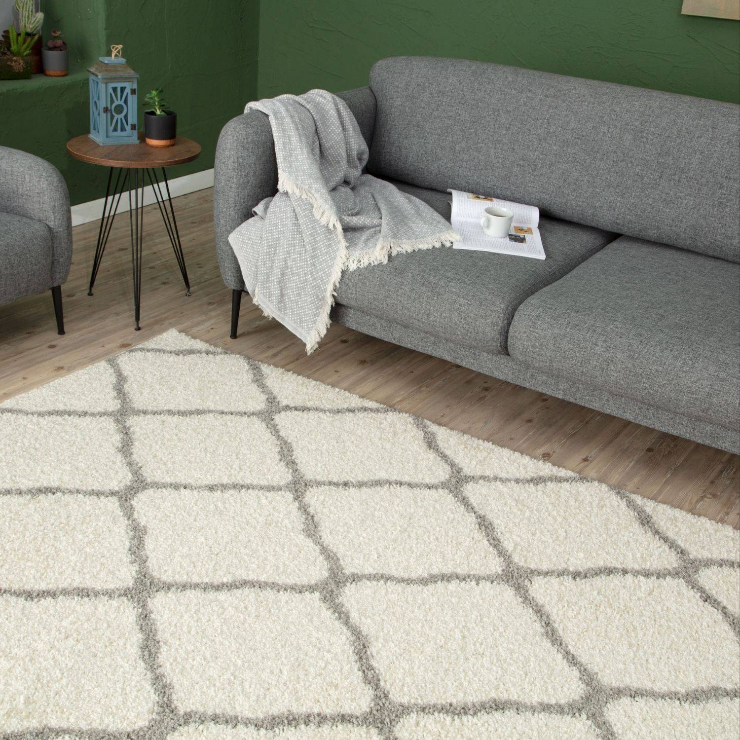 Moroccan Ivory Shaggy Rug | 700 - Image 7