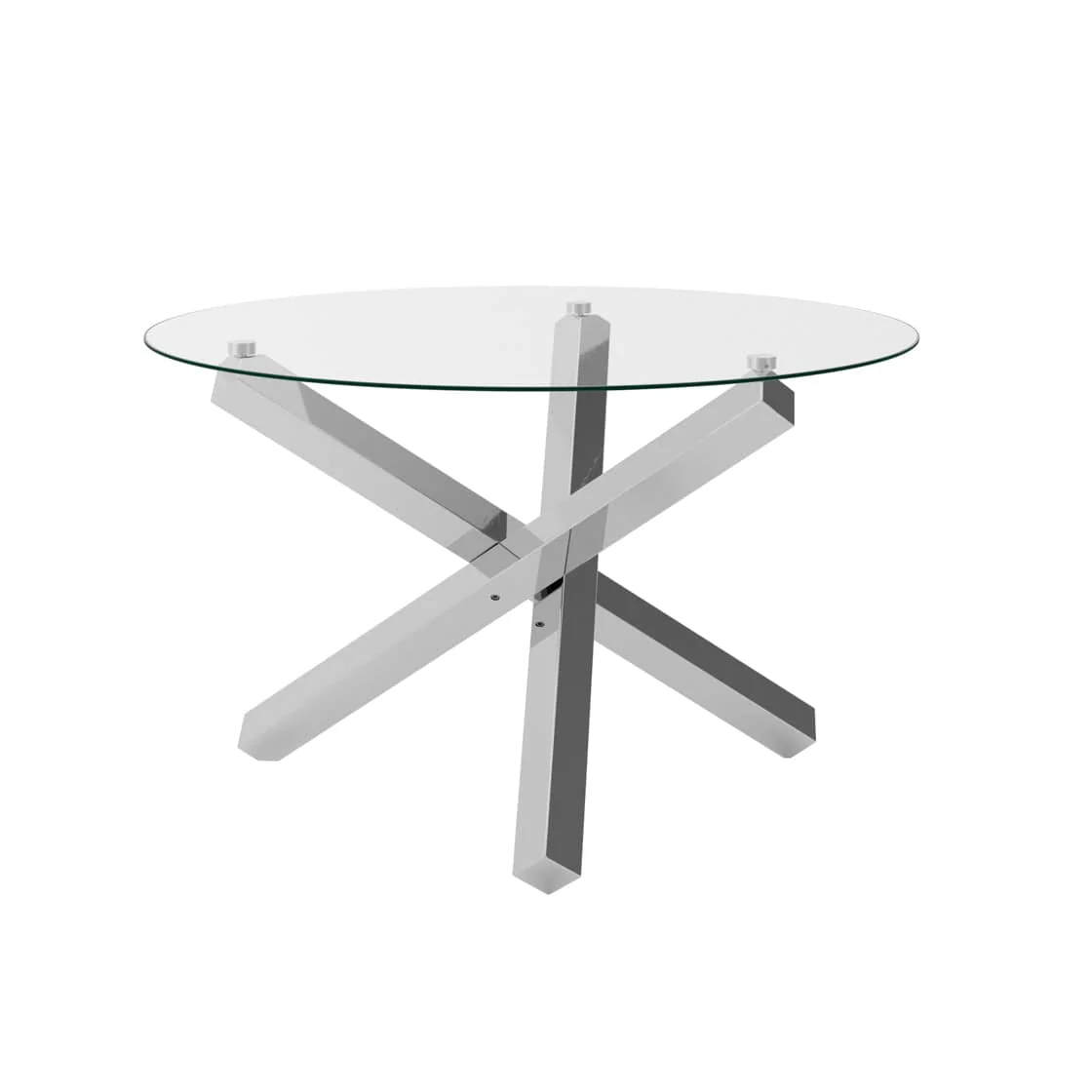 Capri Glass and Silver Dining Table - Image 4