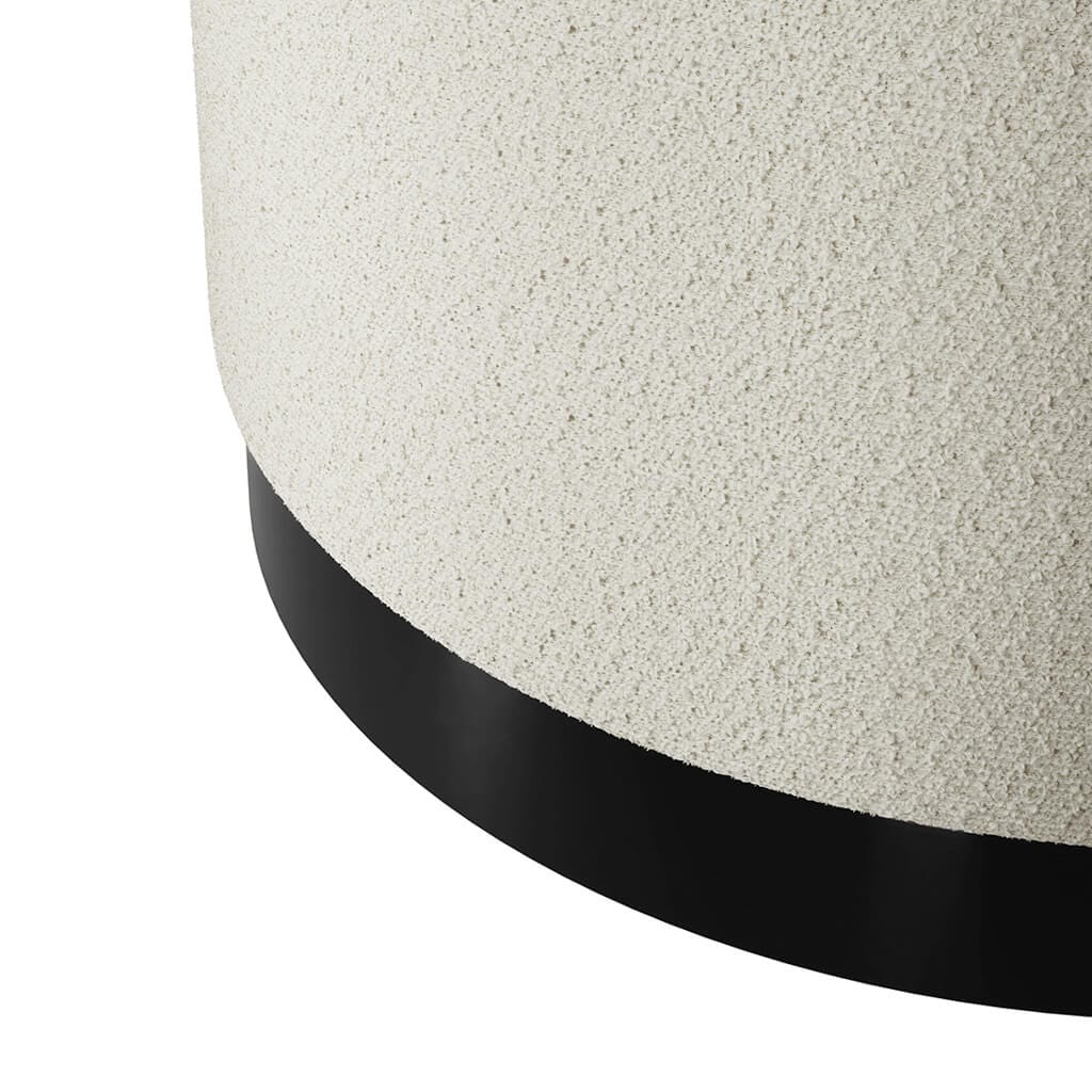 Lara Ivory Boucle Large Pouffe - Image 3