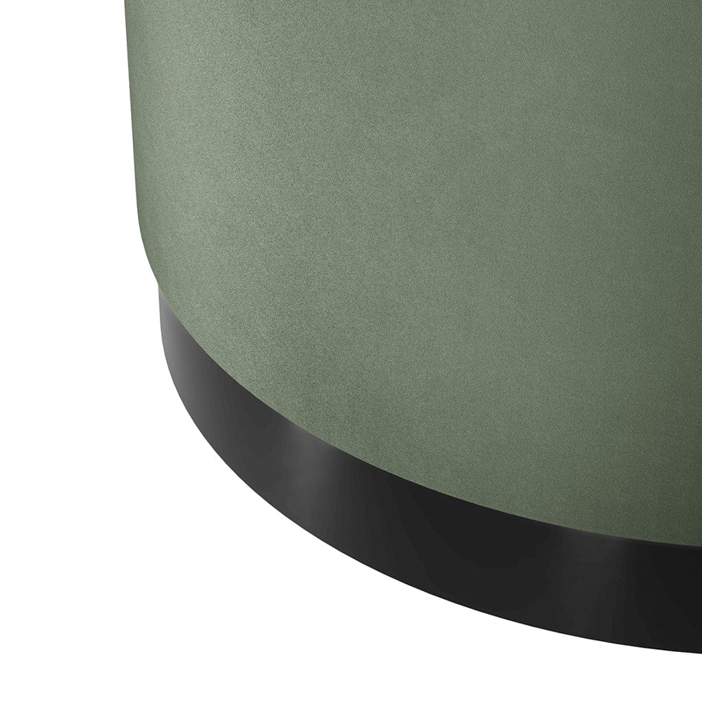 Lara Sage Velvet Large Pouffe - Image 3