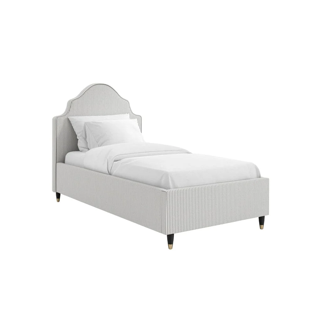Monterey Grey Thin Stripe Single Bed
