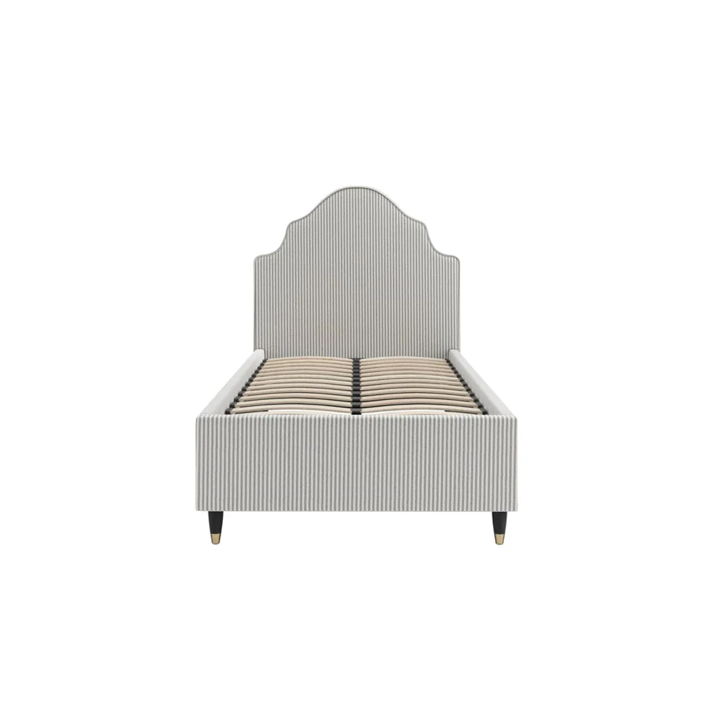 Monterey Grey Thin Stripe Single Bed - Image 2