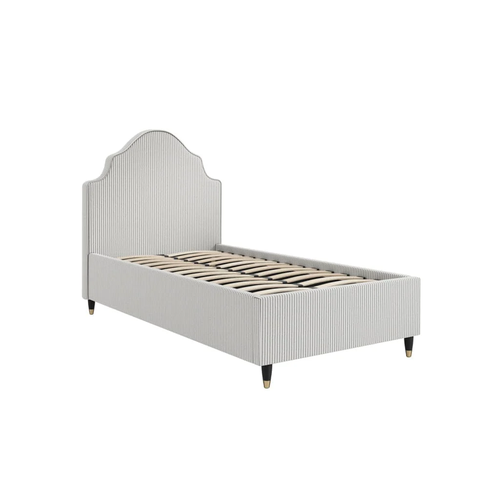 Monterey Grey Thin Stripe Single Bed - Image 3