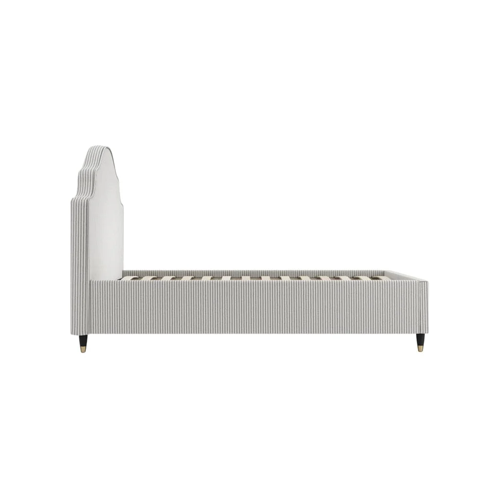 Monterey Grey Thin Stripe Single Bed - Image 4