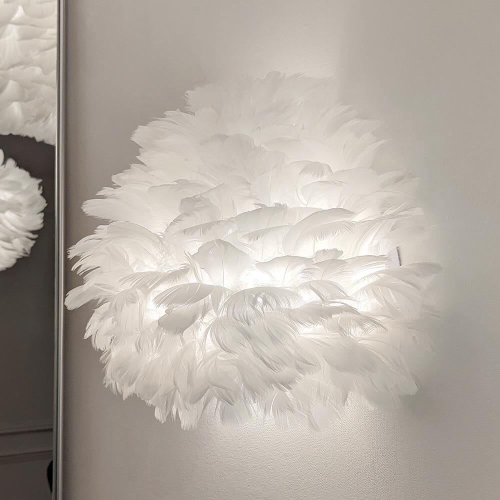 Natasha White Feather Wall Light - Image 2