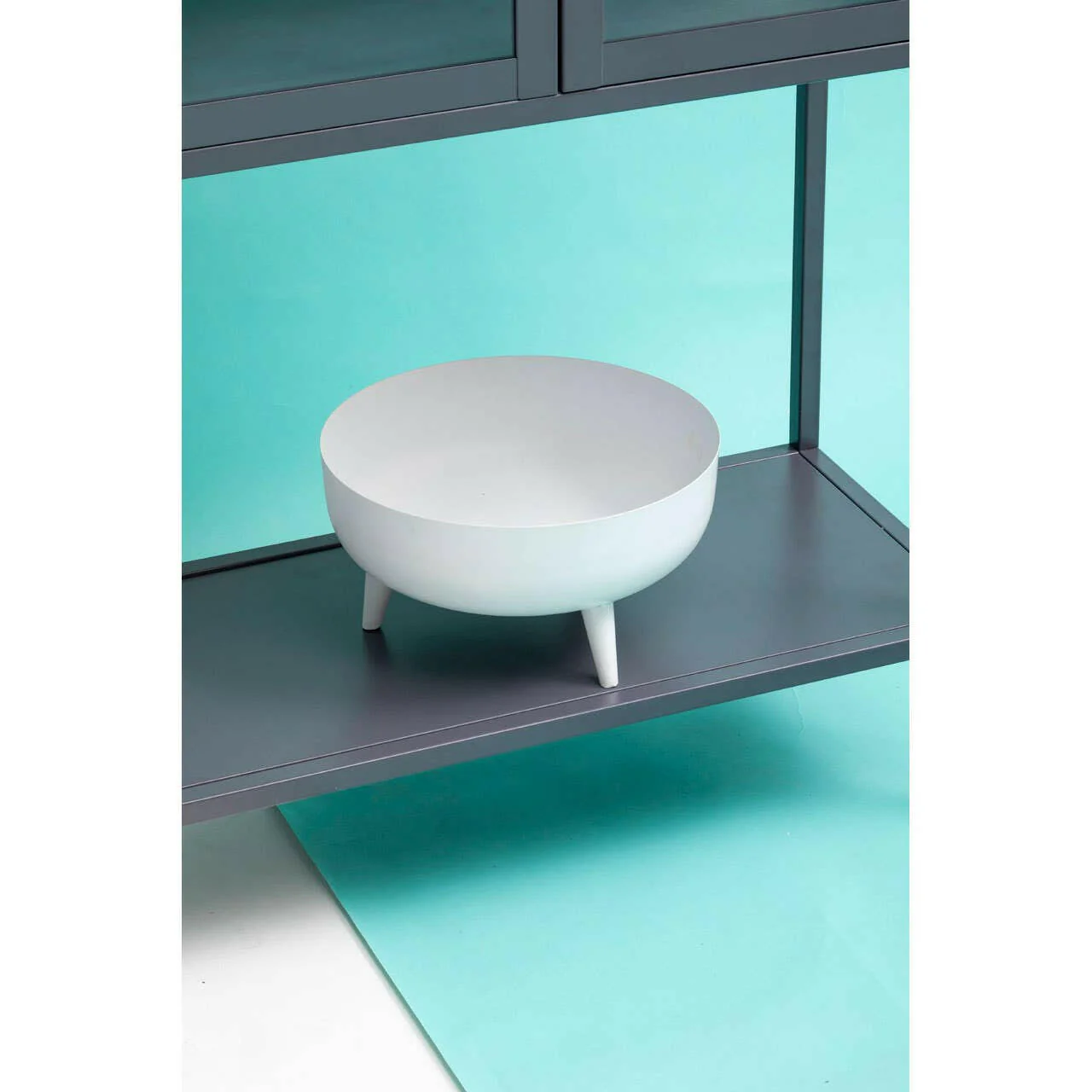 Acier Two Door Grey Cabinet With Shelf - Image 15