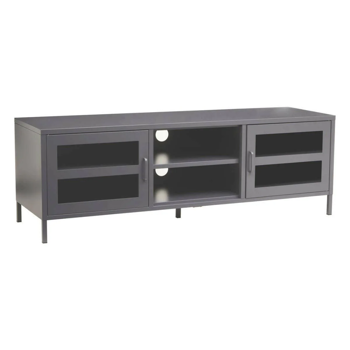 Acier Two Door Grey Media Unit - Image 3
