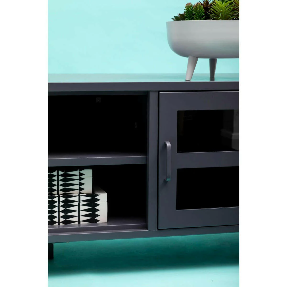 Acier Two Door Grey Media Unit - Image 9