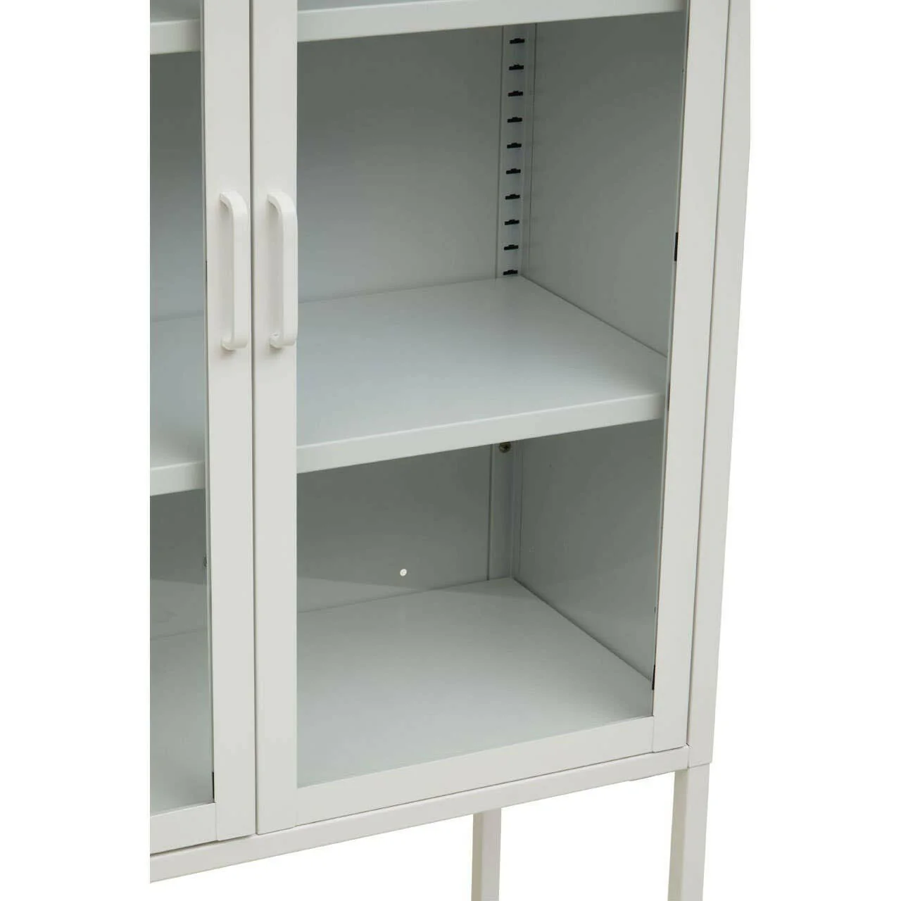 Acier Two Door White Cabinet With Shelf - Image 10
