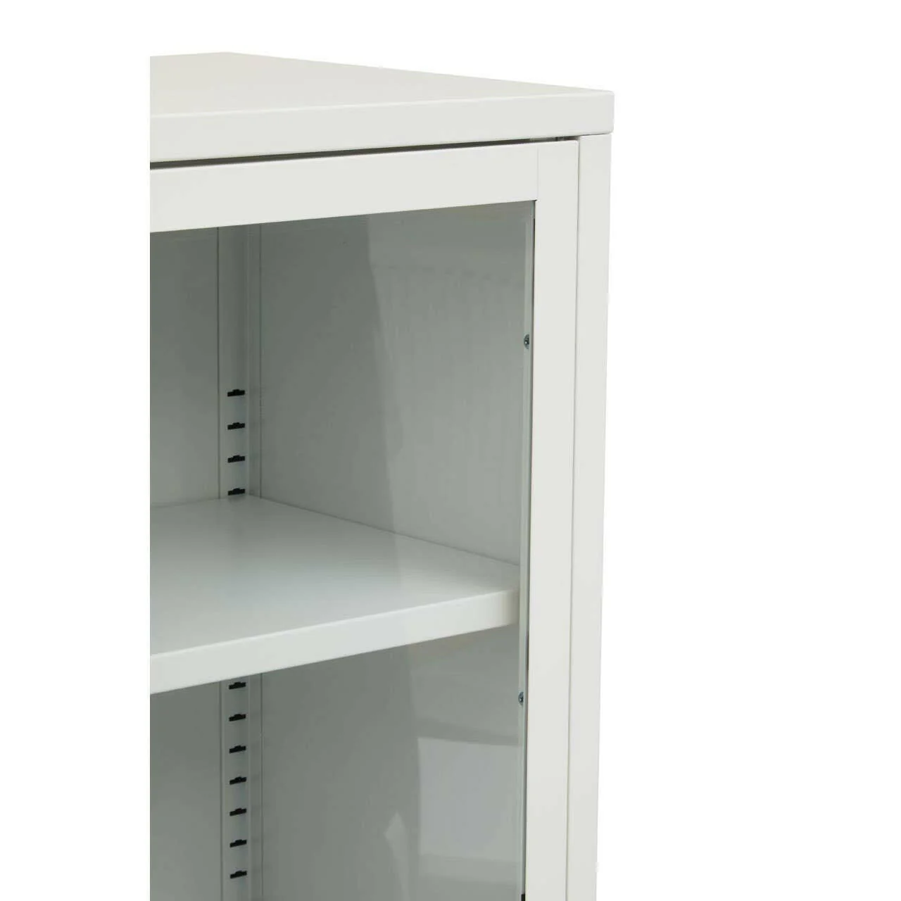 Acier Two Door White Cabinet With Shelf - Image 12