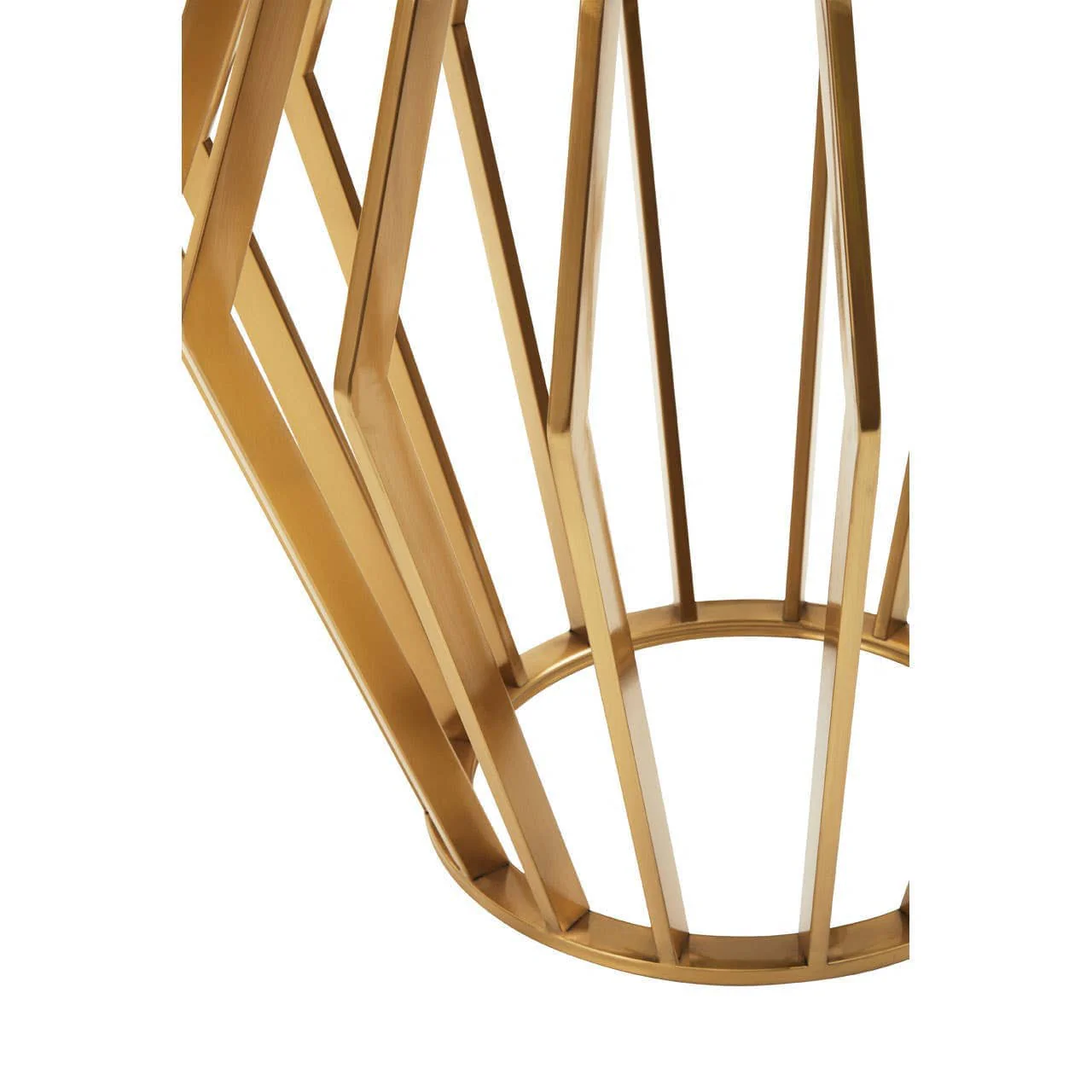 Ackley Gold Round Side Table with Black Glass - Image 4