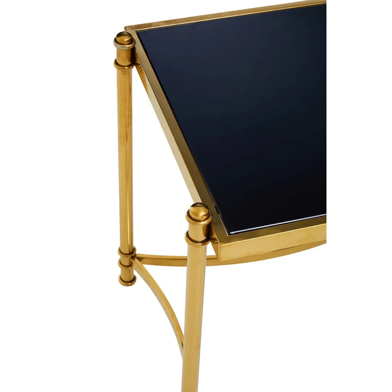 Ackley Gold Side Table with Black Glass - Image 4