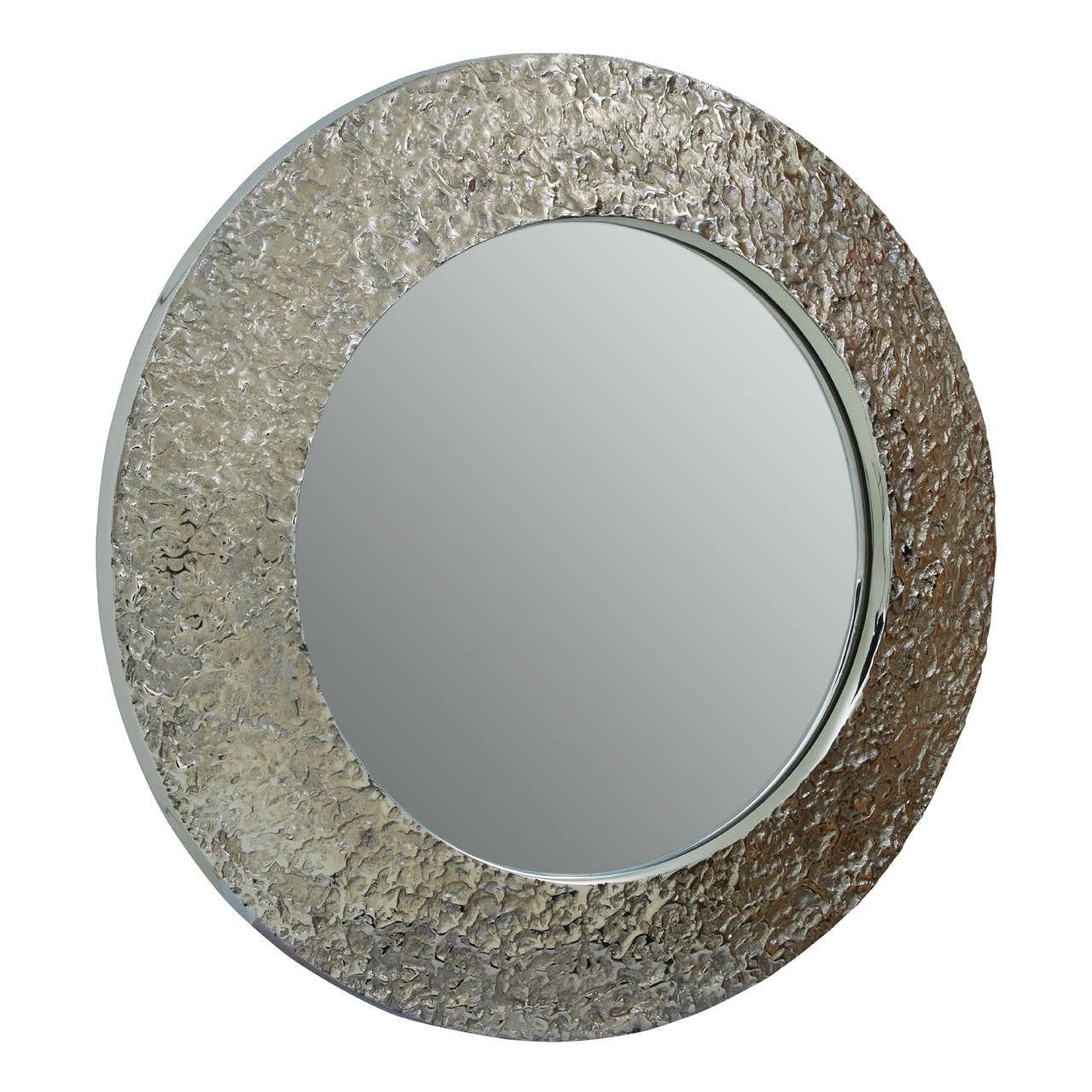 Akola Nickle Finish Round Wall Mirror - Image 2