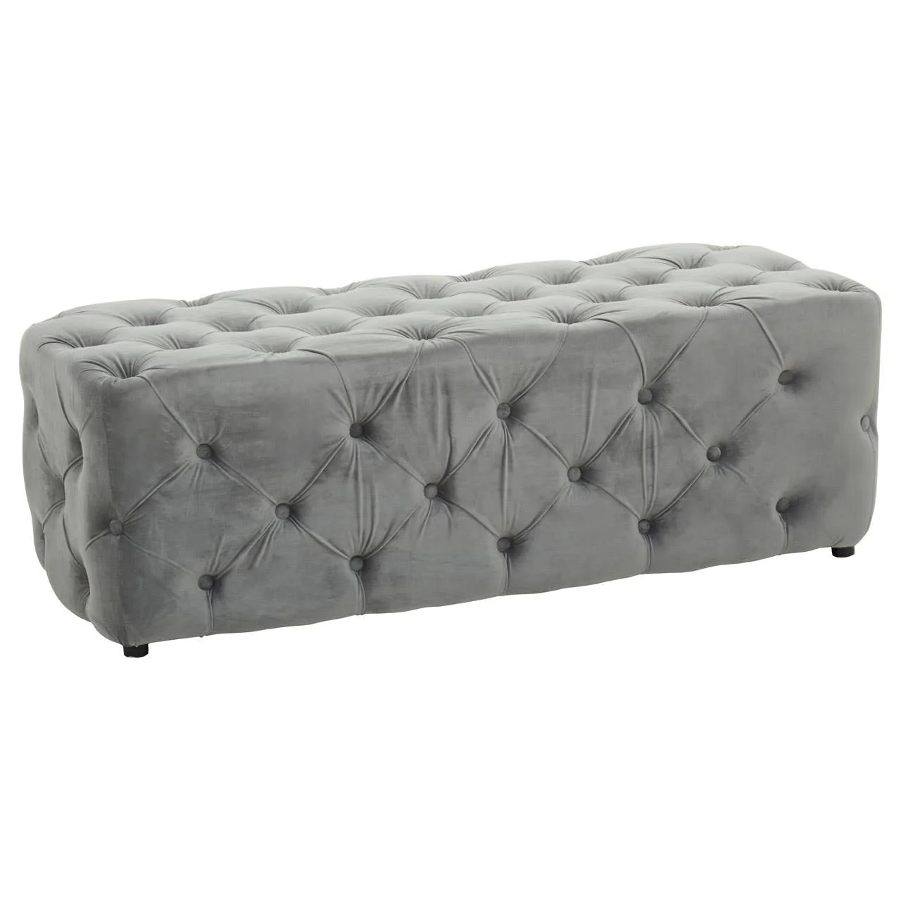 Alea Grey Velvet Bench - Image 3