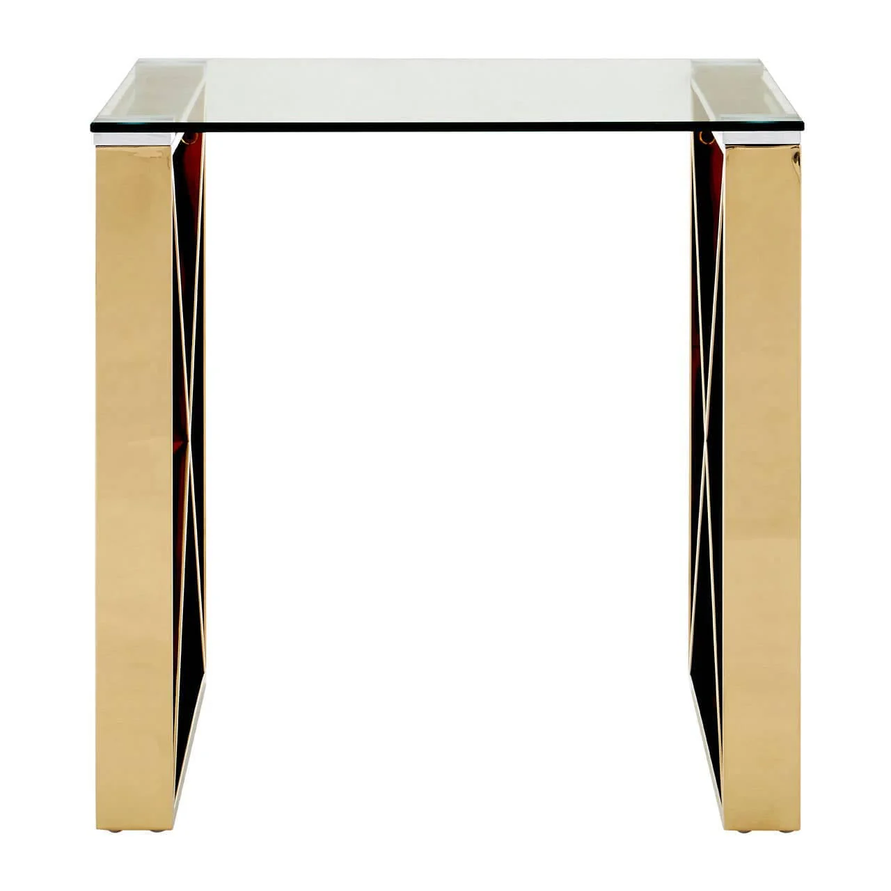 Allure Champagne Gold Cross Legs End Table - Image 2