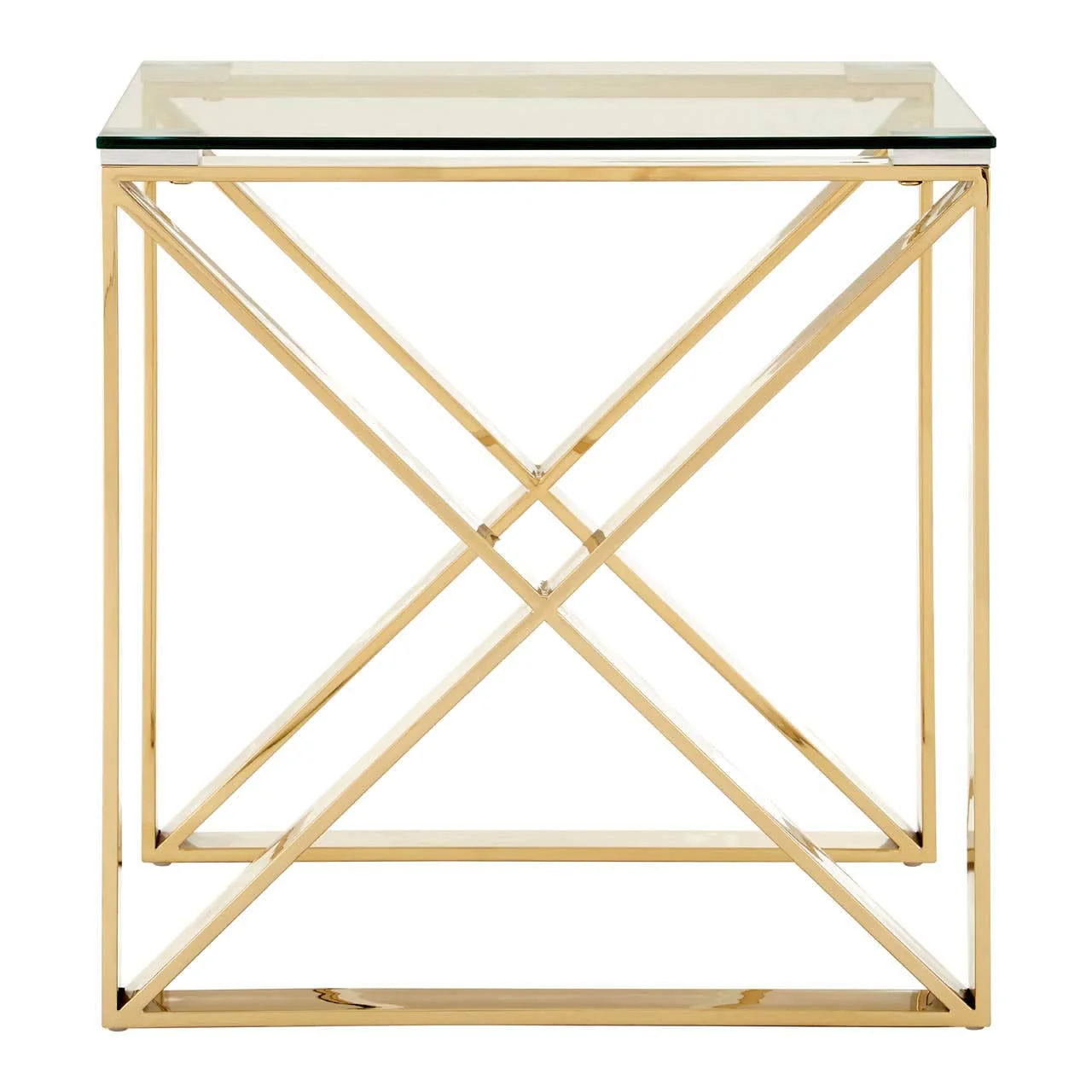 Allure Champagne Gold Cross Legs End Table - Image 3