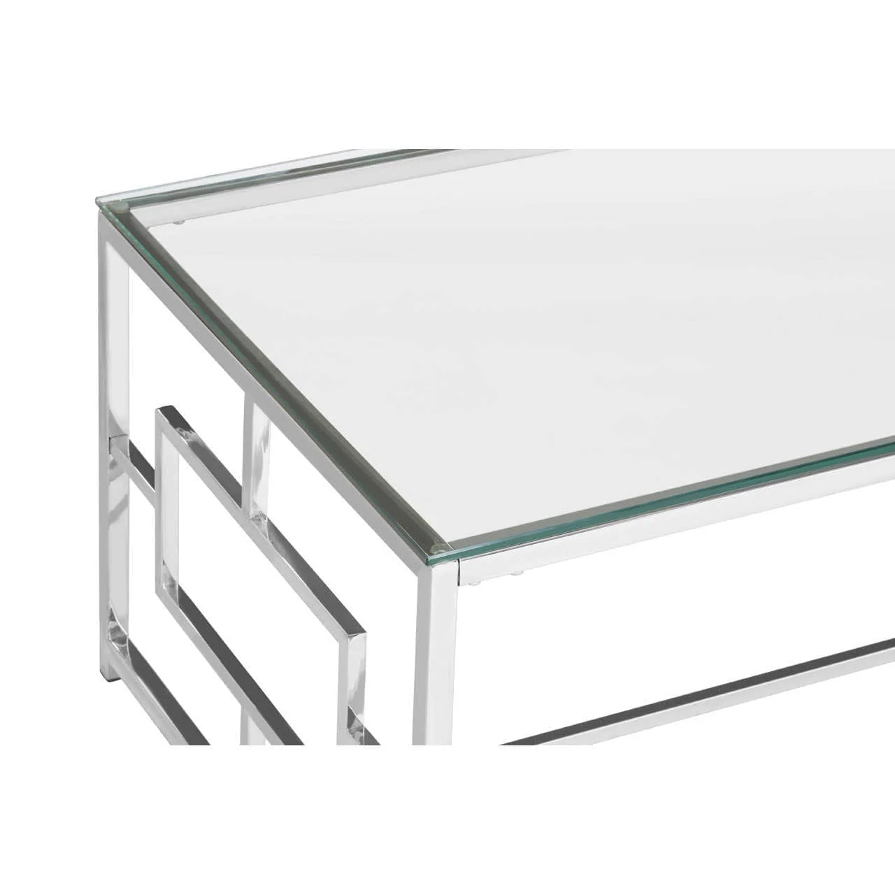 Allure Clear Glass Silver Base Coffee Table - Image 4
