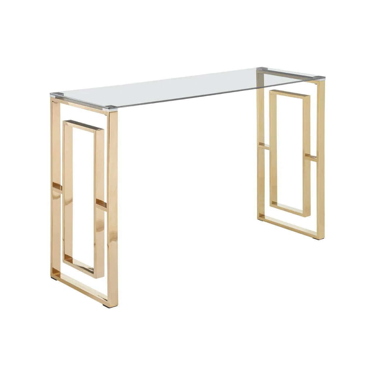 Allure Console Table with Gold Legs and Glass Top - Image 2