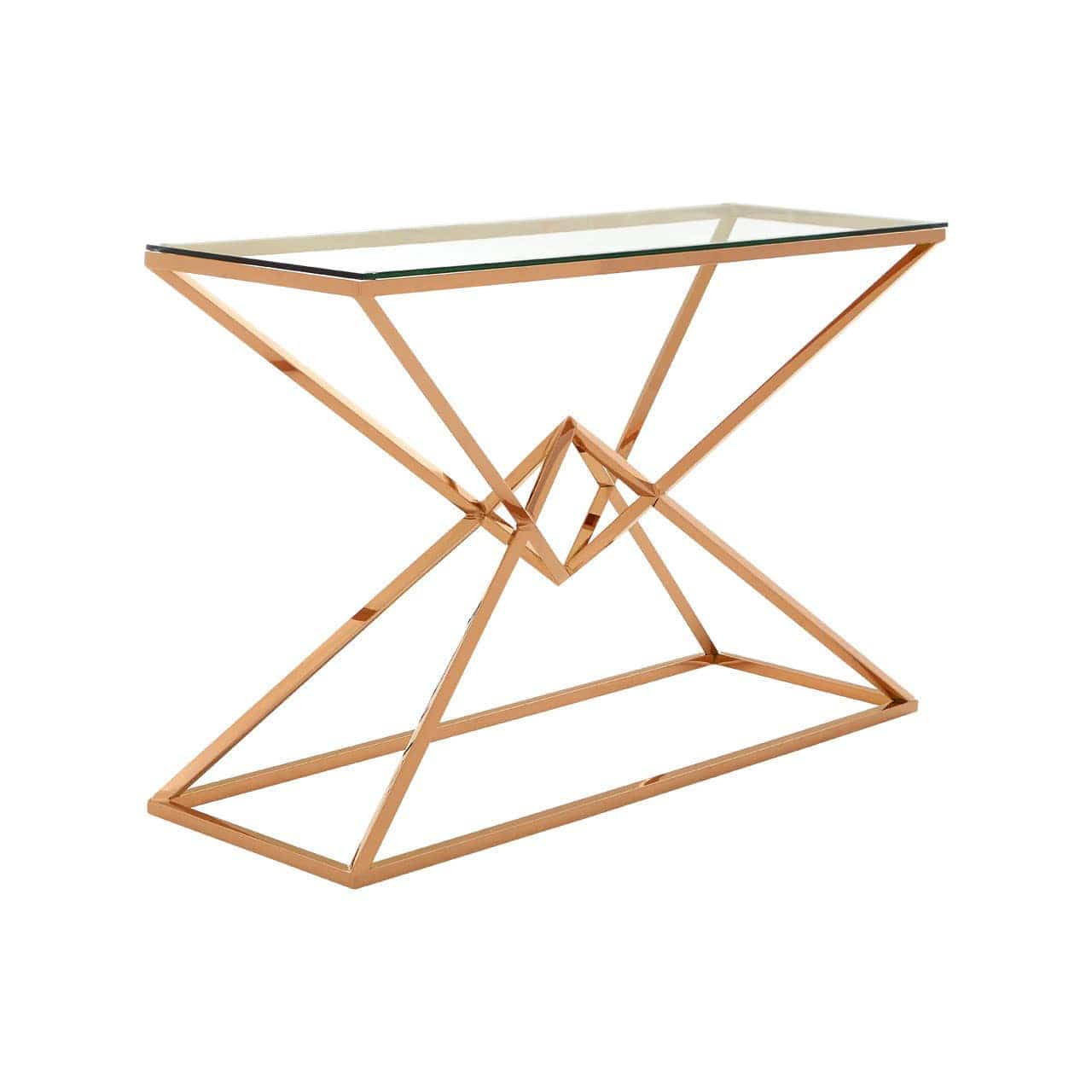 Allure Corseted Rose Gold Console Table - Image 2