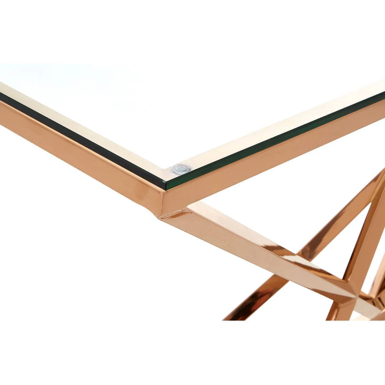 Allure Corseted Rose Gold Console Table - Image 4