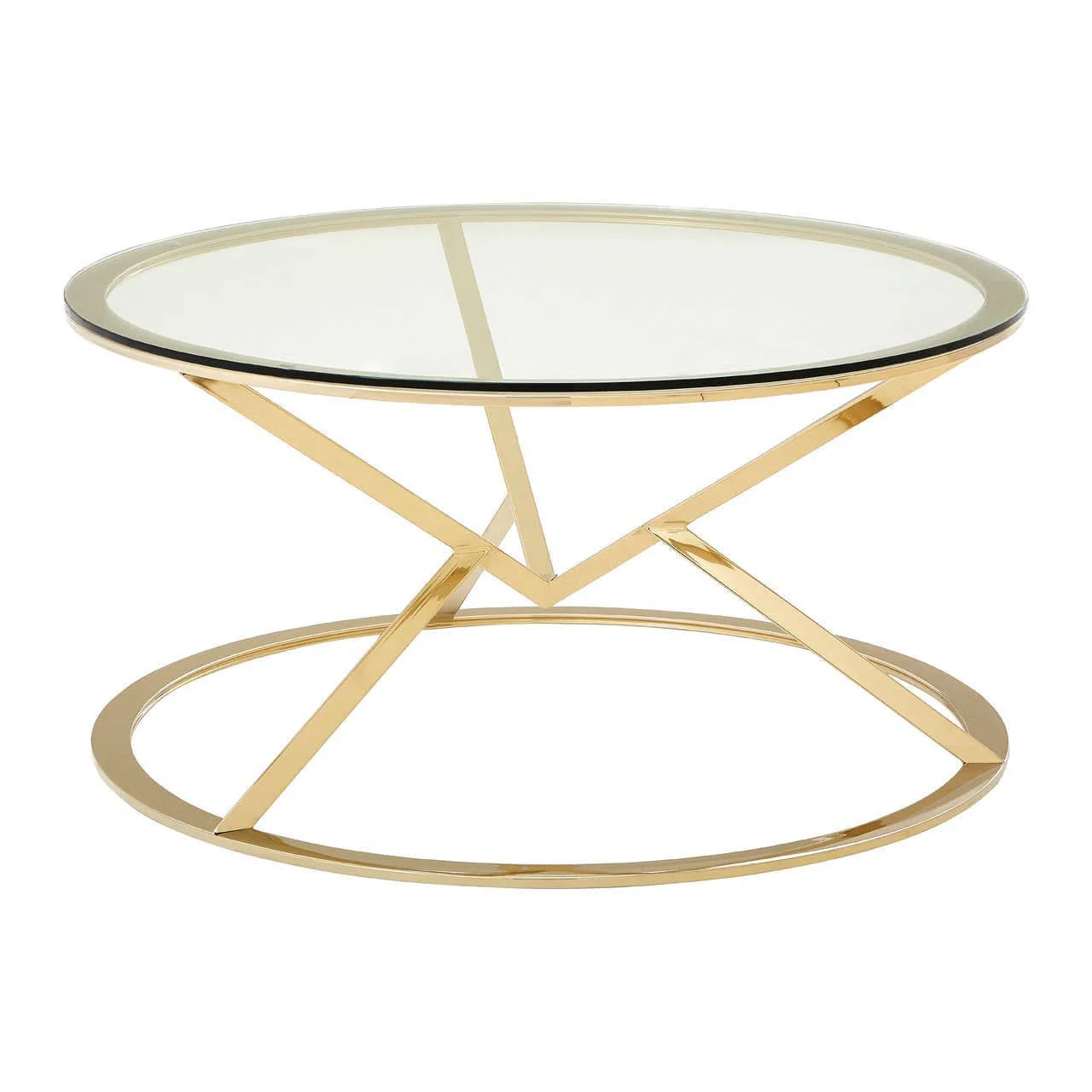 Allure Corseted Round Champagne Coffee Table - Image 2