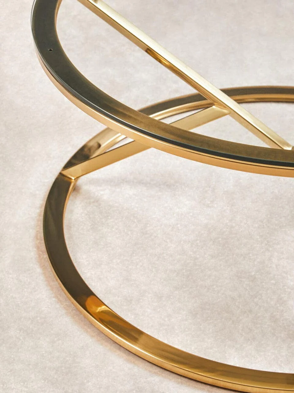 Allure Corseted Round Champagne Coffee Table - Image 9