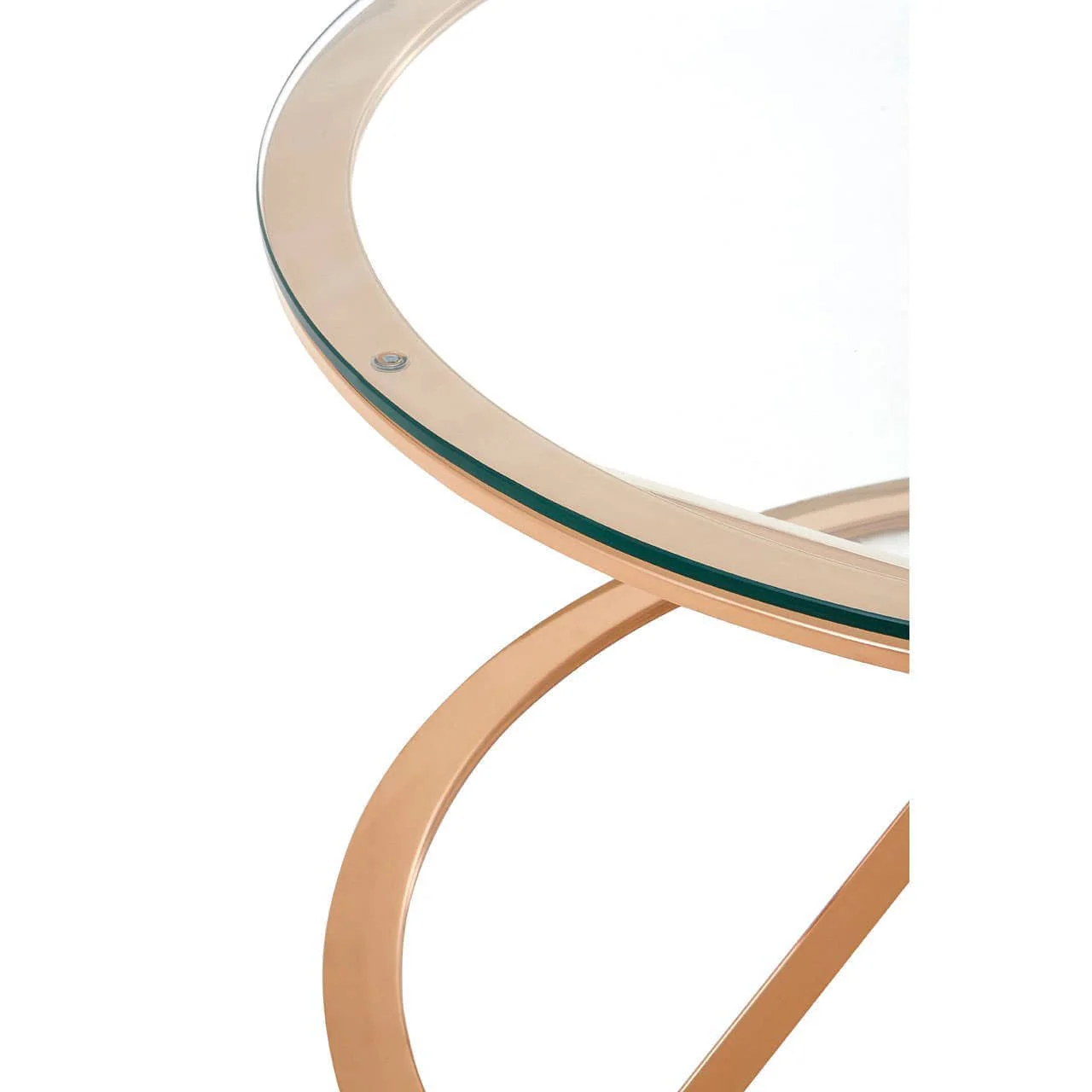 Allure Corseted Round Rose Gold Coffee Table - Image 3