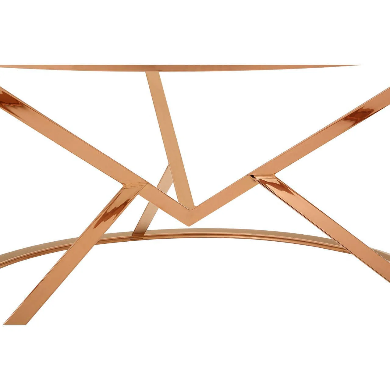 Allure Corseted Round Rose Gold Coffee Table - Image 4