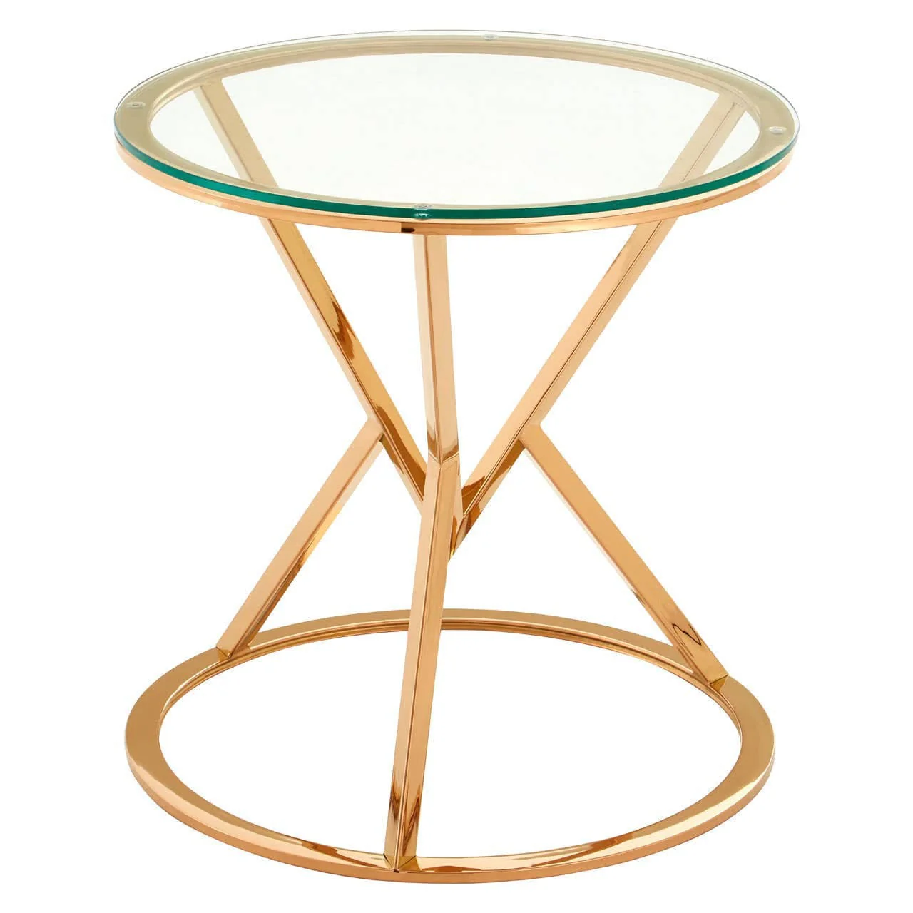 Allure Corseted Round Rose Gold End Table - Image 2