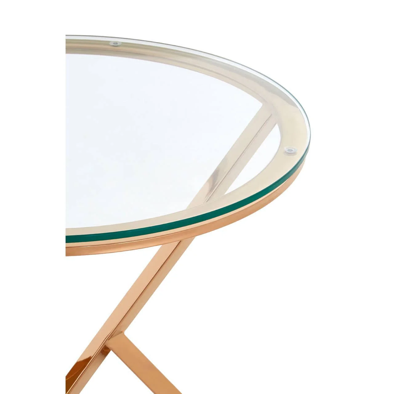 Allure Corseted Round Rose Gold End Table - Image 3