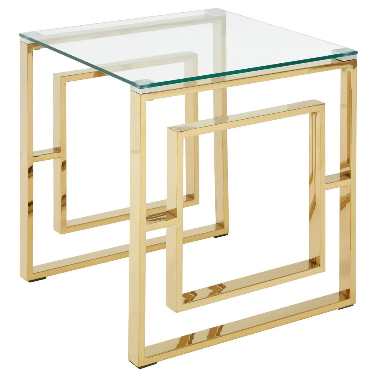Allure Gold Finish Square Legs End Table - Image 2