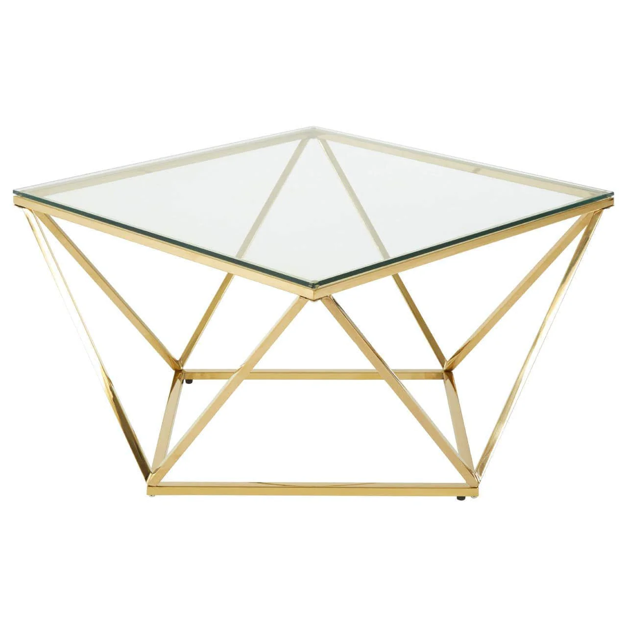 Allure Gold Finish Twist Coffee Table. - Image 2