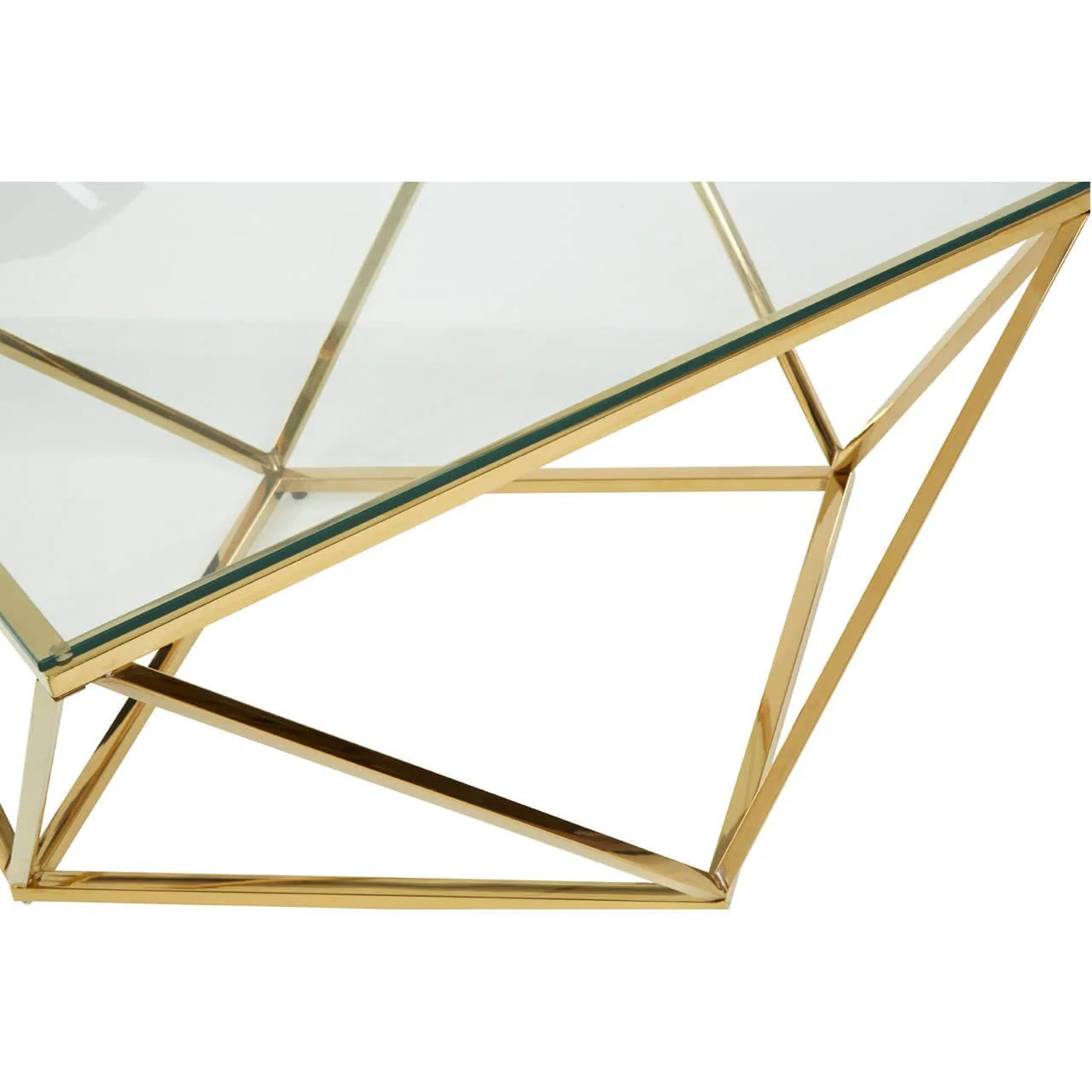 Allure Gold Finish Twist Coffee Table. - Image 4