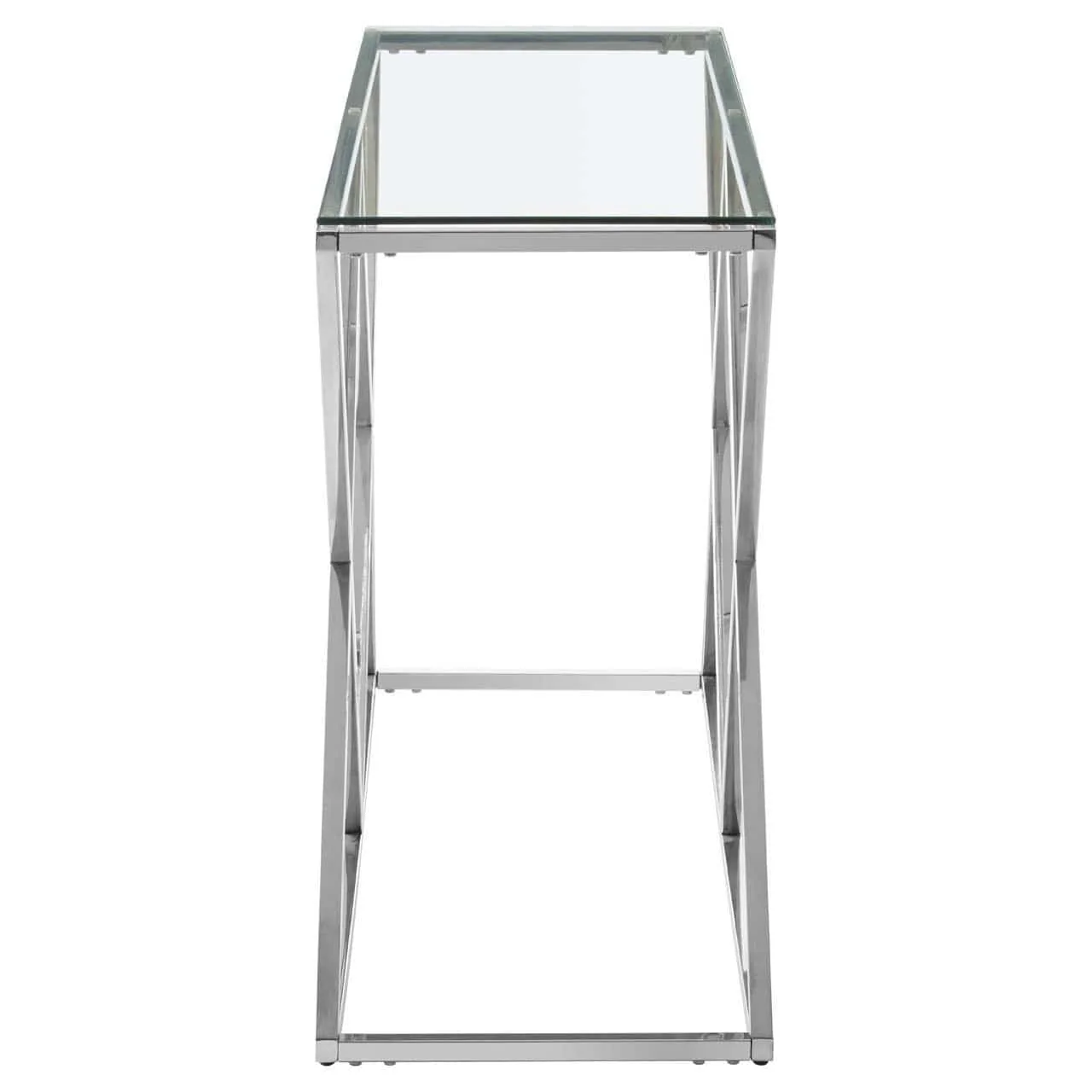 Allure Inverted Prism Base Silver Console Table. - Image 3