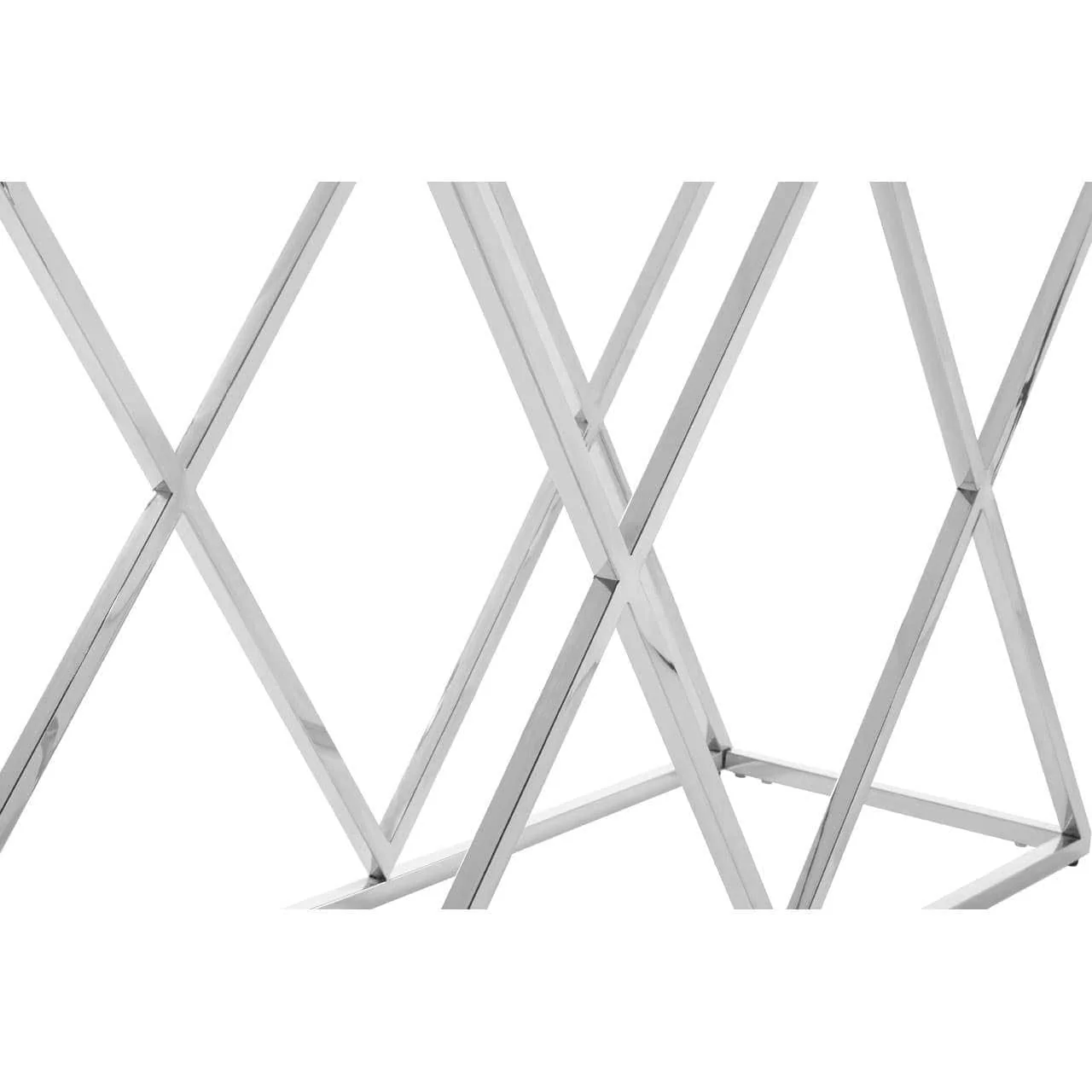 Allure Inverted Prism Base Silver Console Table. - Image 7