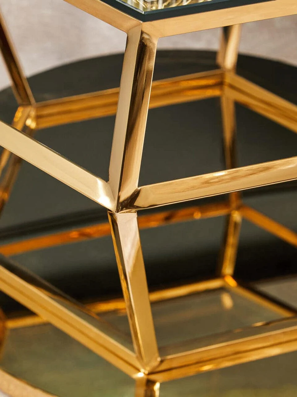 Allure Large Gold Finish Diamond End Table - Image 10