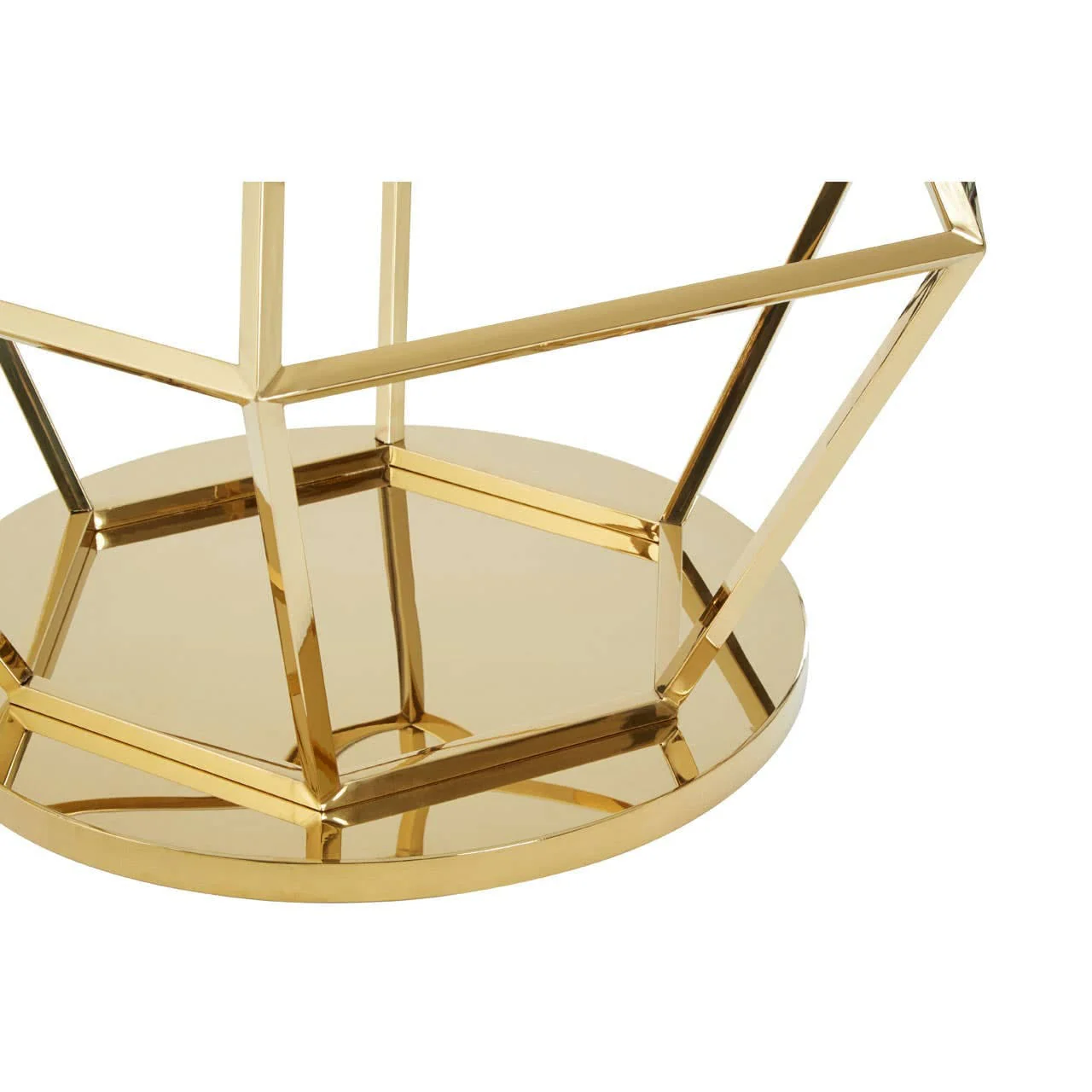 Allure Large Gold Finish Diamond End Table - Image 7