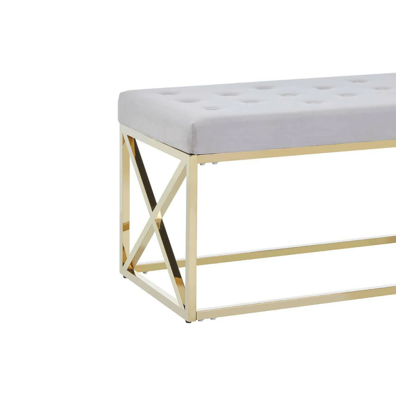 Allure Mink Velvet Gold Finish Bench - Image 5