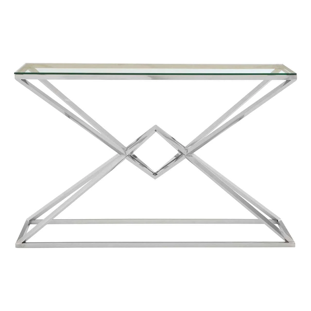 Allure Tempered Glass Rectangular Console Table