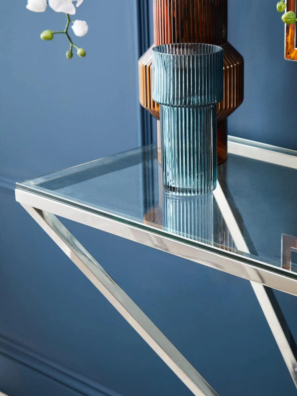 Allure Tempered Glass Rectangular Console Table - Image 10