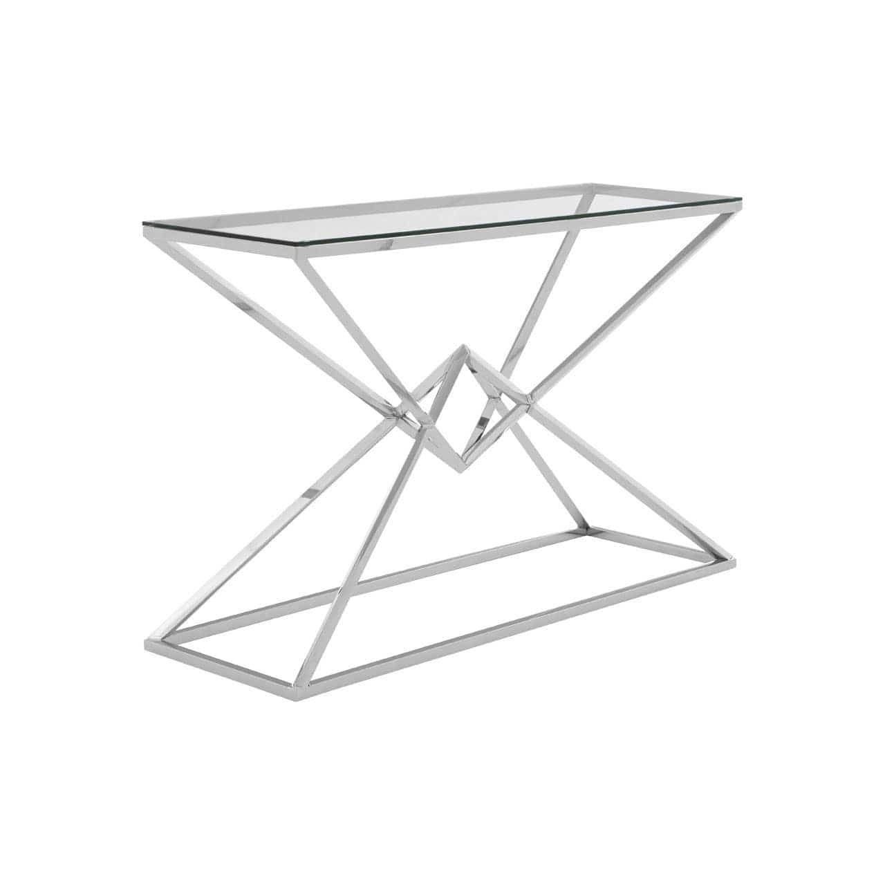 Allure Tempered Glass Rectangular Console Table - Image 3