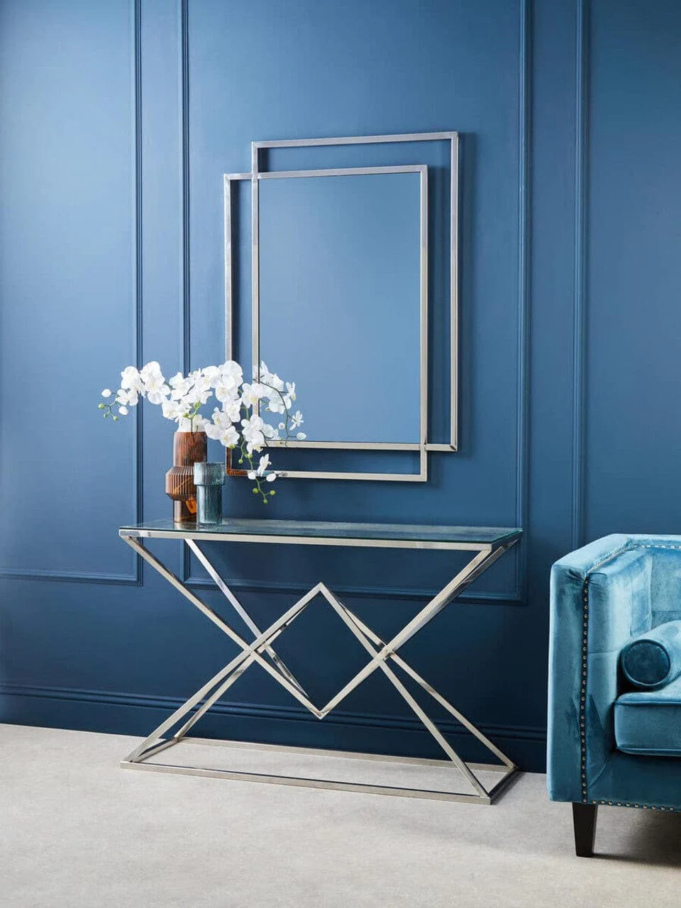 Allure Tempered Glass Rectangular Console Table - Image 7