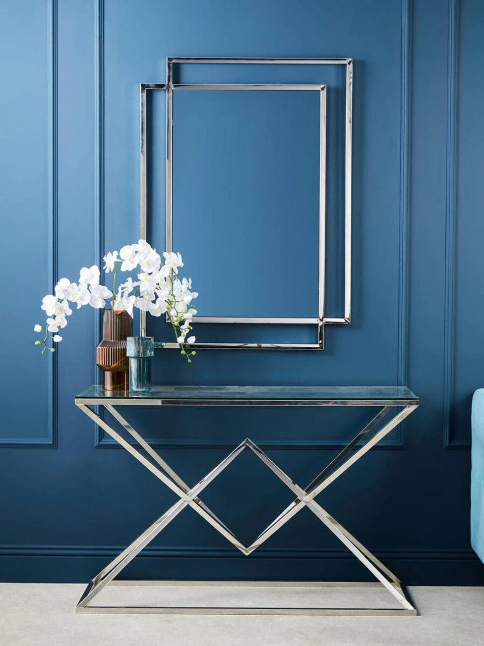 Allure Tempered Glass Rectangular Console Table - Image 8