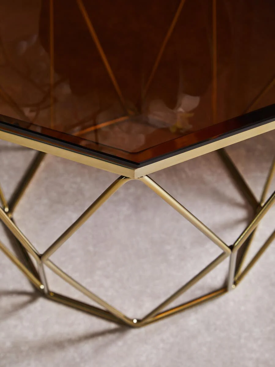 Alustre Brushed Bronze Tapered Coffee Table - Image 9